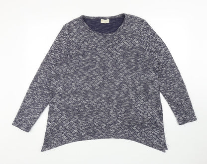 Knitwear Originals Womens Blue Round Neck Acrylic Pullover Jumper Size L
