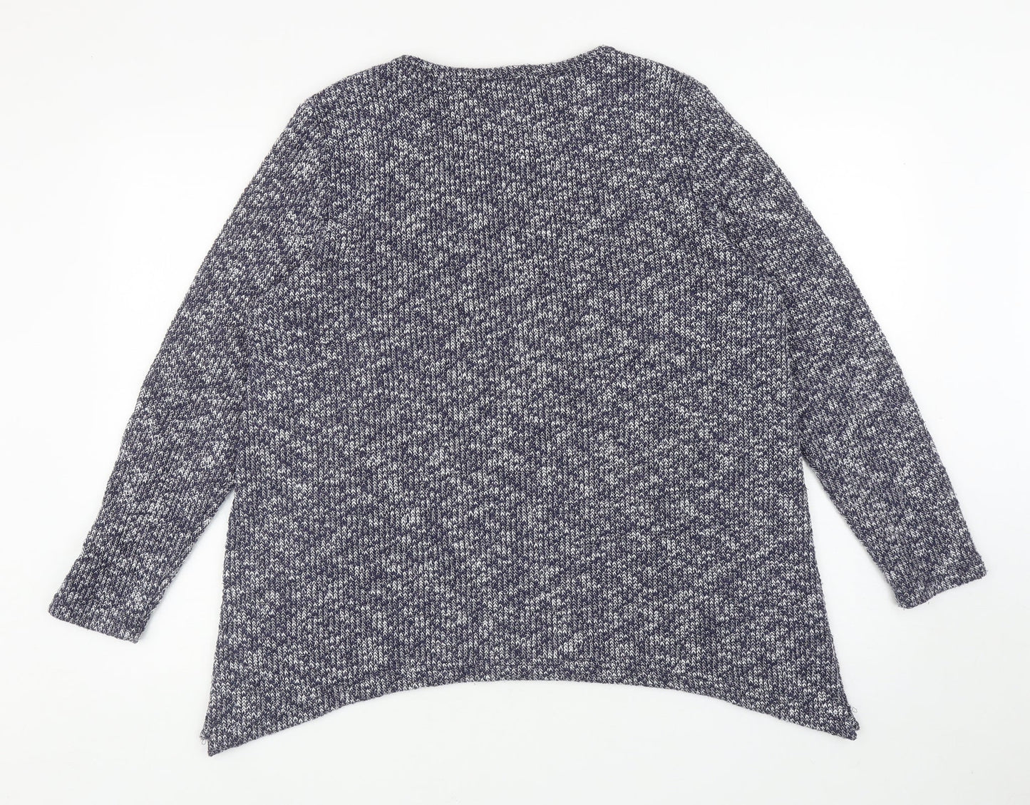 Knitwear Originals Womens Blue Round Neck Acrylic Pullover Jumper Size L