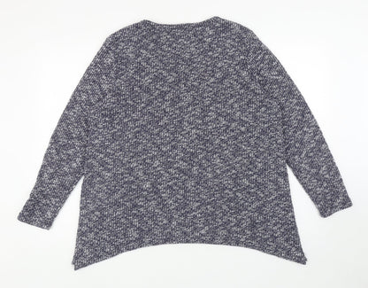 Knitwear Originals Womens Blue Round Neck Acrylic Pullover Jumper Size L