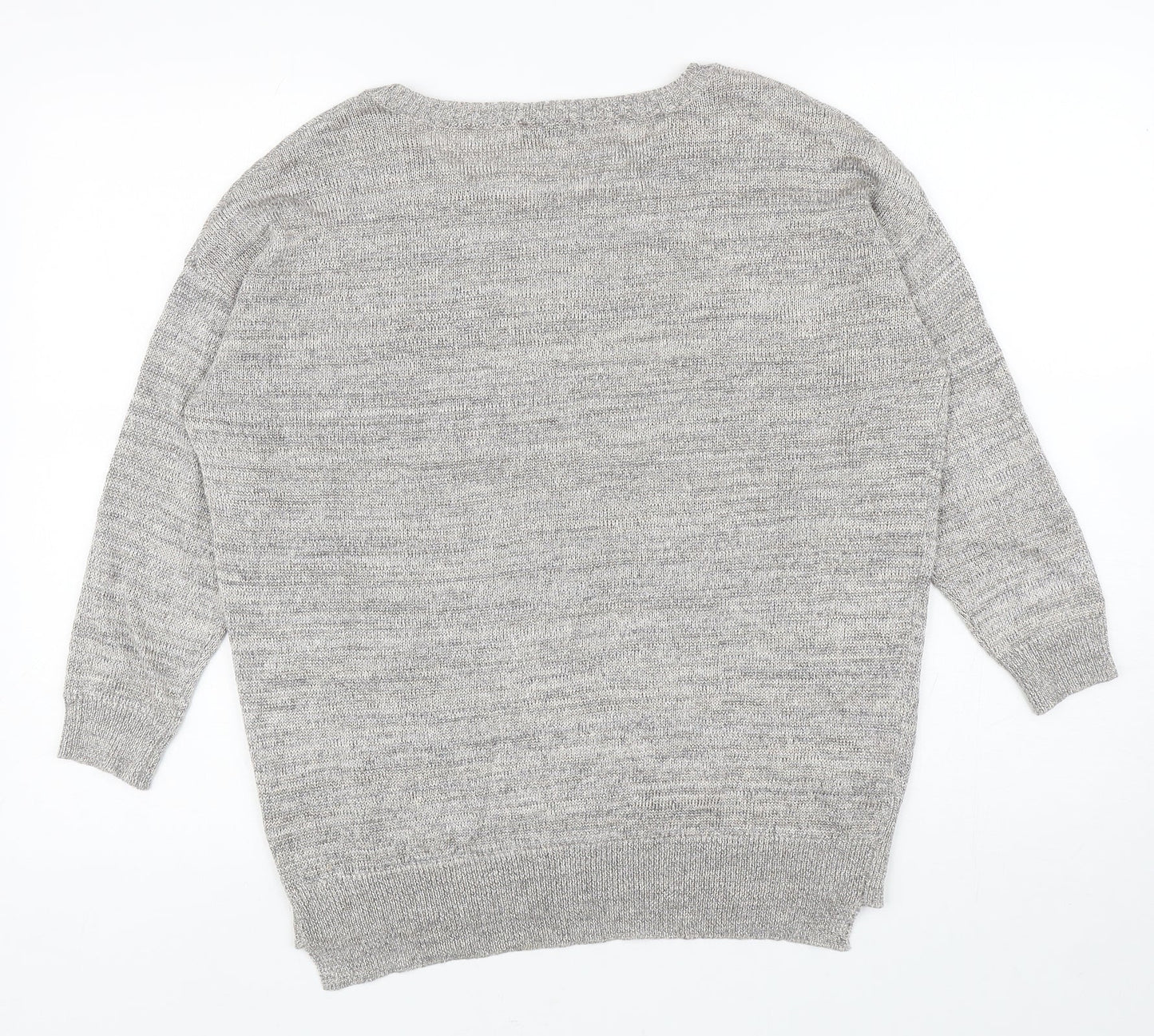 Womens UK Size 10 Matalan Silver Pullover Jumper
