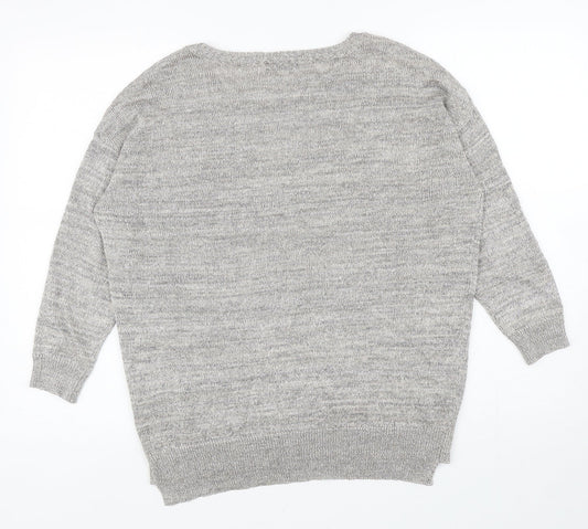 Womens UK Size 10 Matalan Silver Pullover Jumper