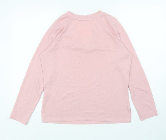 George Womens Pink V-Neck Polyester Pullover Jumper Size 8 - Heart