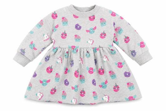Blue Zoo Baby Grey Geometric Cotton Jacket Dress Size 12-18 Months Crew Neck Pullover - Unicorn Cakes