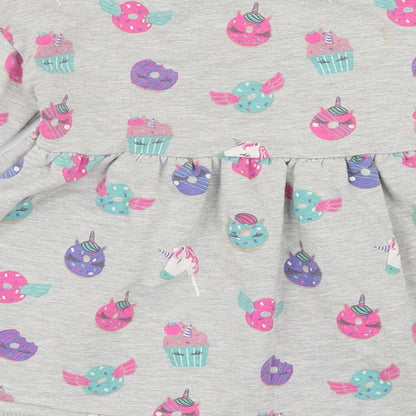 Blue Zoo Baby Grey Geometric Cotton Jacket Dress Size 12-18 Months Crew Neck Pullover - Unicorn Cakes