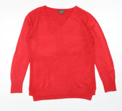 Primark Womens Red V-Neck Acrylic Pullover Jumper Size S
