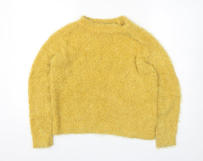 Amara Reya Womens Yellow Polyester Pullover Sweatshirt Size 12 Pullover