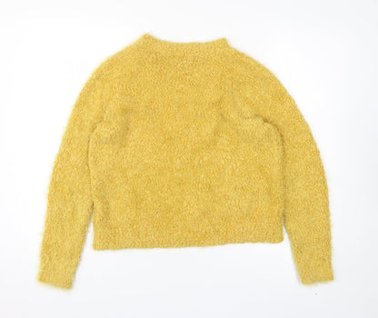 Amara Reya Womens Yellow Polyester Pullover Sweatshirt Size 12 Pullover