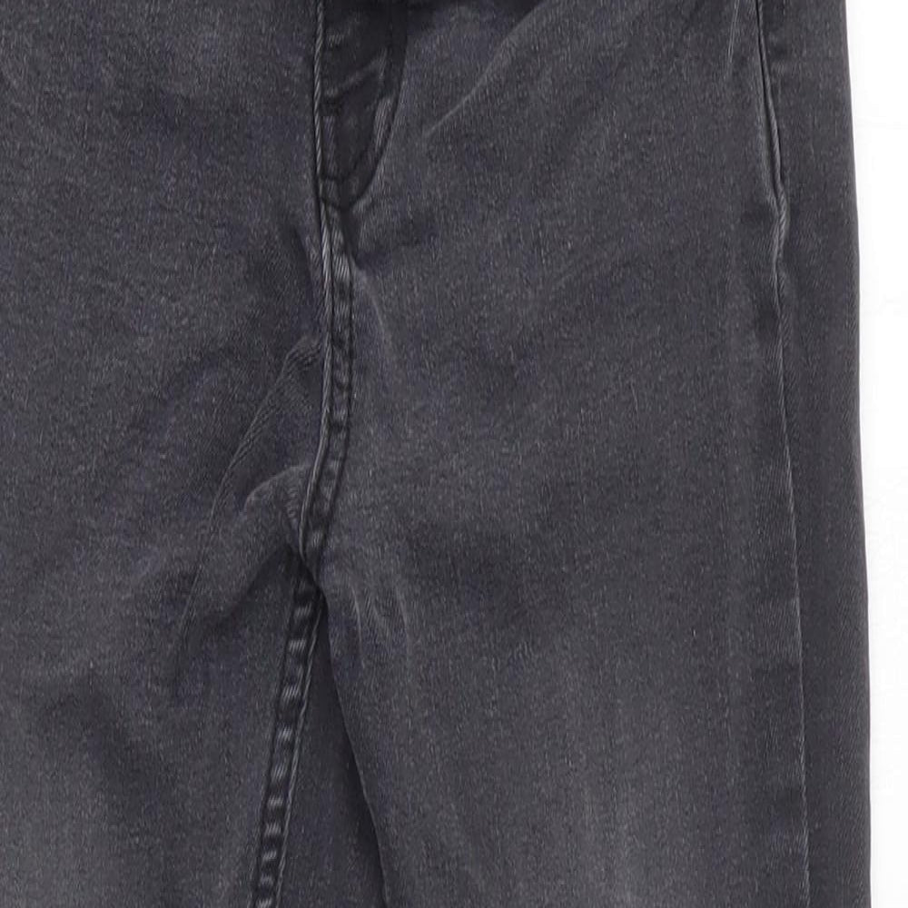 Denim & Co. Girls Black Cotton Skinny Jeans Size 8-9 Years Regular Zip