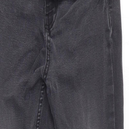 Denim & Co. Girls Black Cotton Skinny Jeans Size 8-9 Years Regular Zip