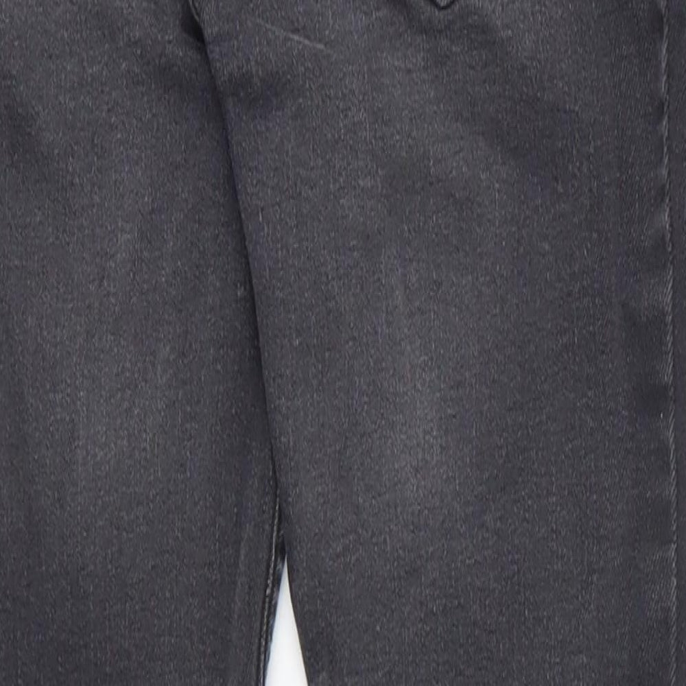Denim & Co. Girls Black Cotton Skinny Jeans Size 8-9 Years Regular Zip