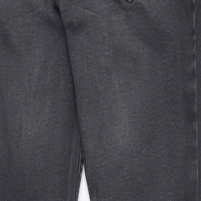Denim & Co. Girls Black Cotton Skinny Jeans Size 8-9 Years Regular Zip