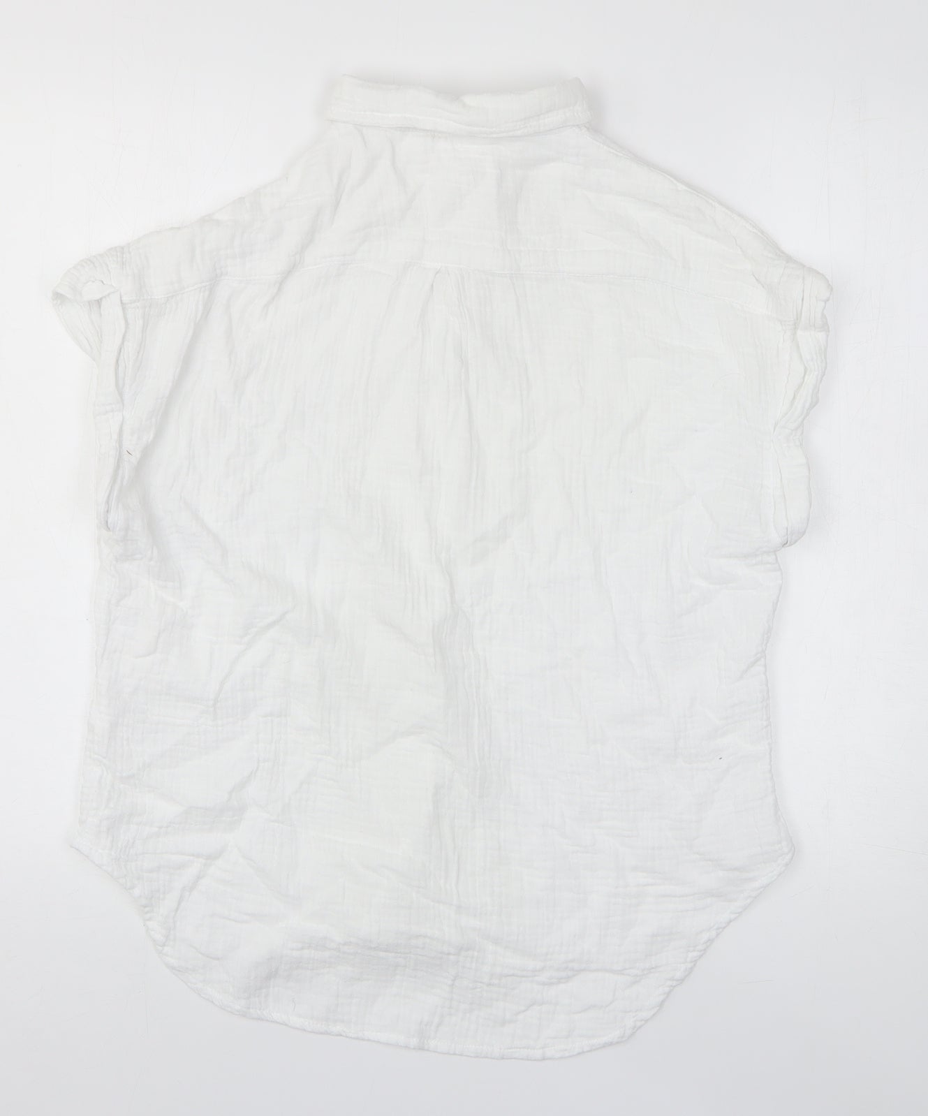 Mens UK Size S Just Living White  Button-Up Short Sleeve Casual Shirt