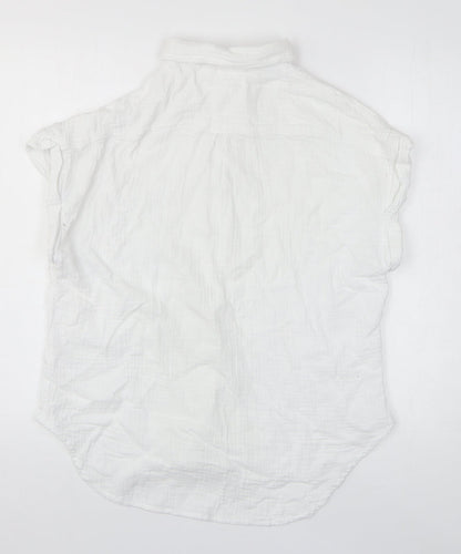 Mens UK Size S Just Living White  Button-Up Short Sleeve Casual Shirt