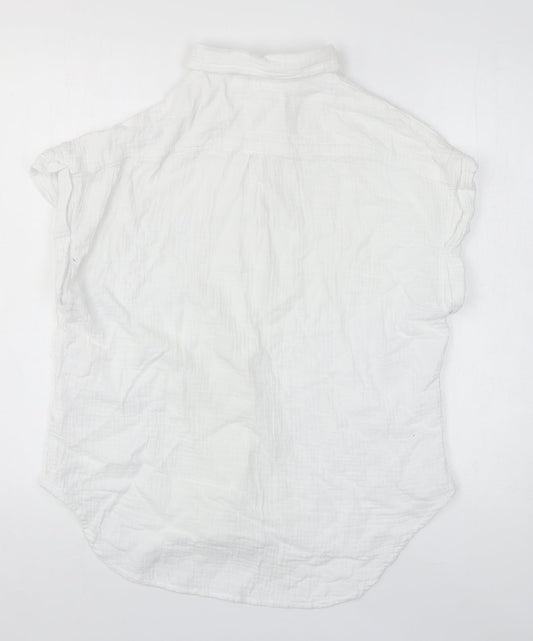 Mens UK Size S Just Living White  Button-Up Short Sleeve Casual Shirt