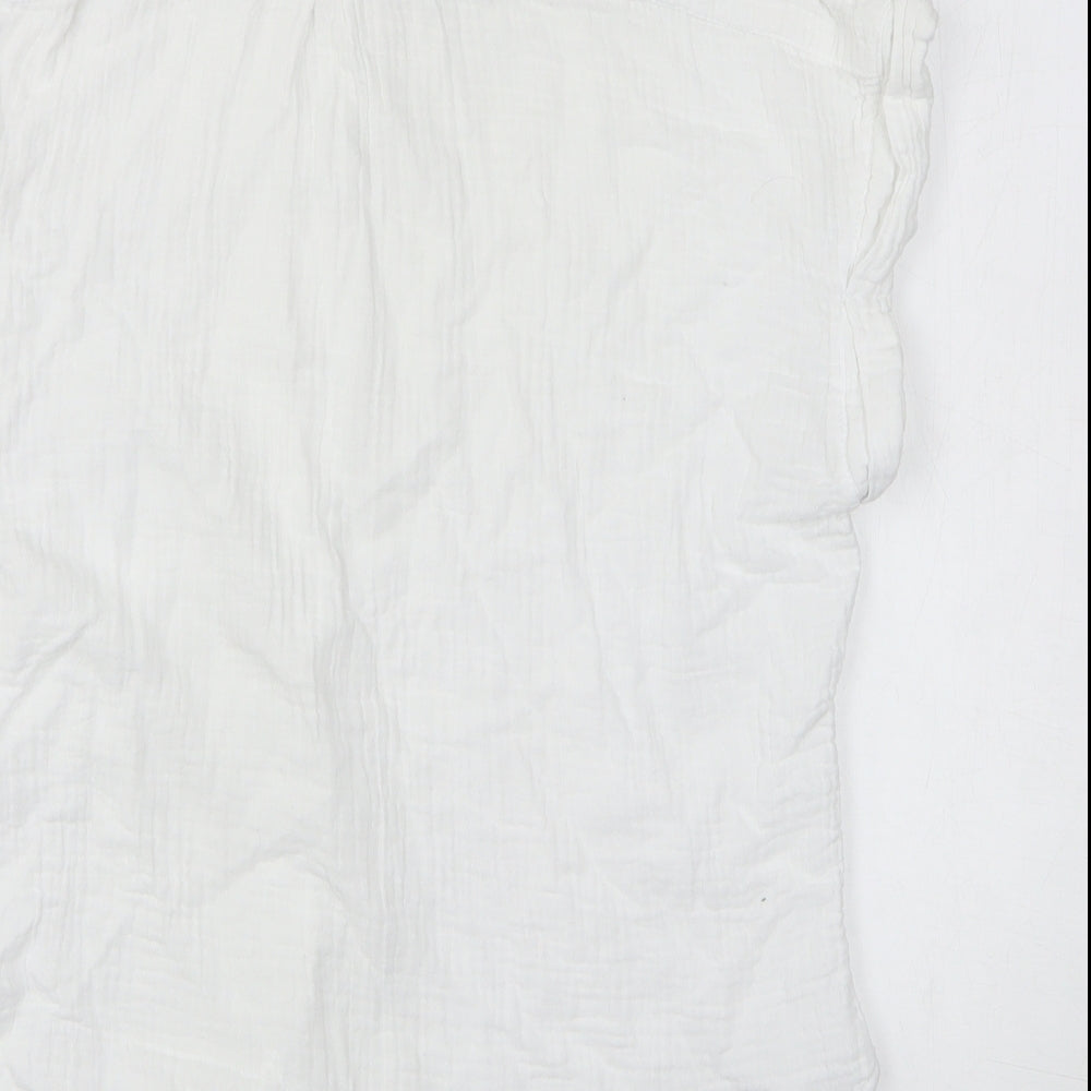 Mens UK Size S Just Living White  Button-Up Short Sleeve Casual Shirt