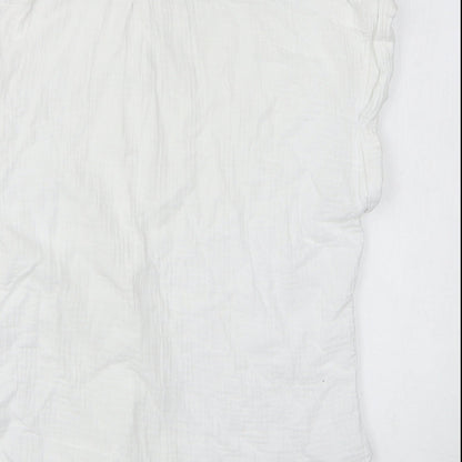 Mens UK Size S Just Living White  Button-Up Short Sleeve Casual Shirt