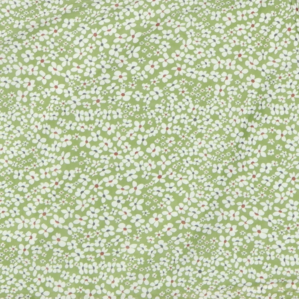 SheIn Womens Green Floral Polyester A-Line Skirt Size M