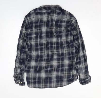 Mens UK Size S H&M Blue  Button-Up Long Sleeve Casual Shirt