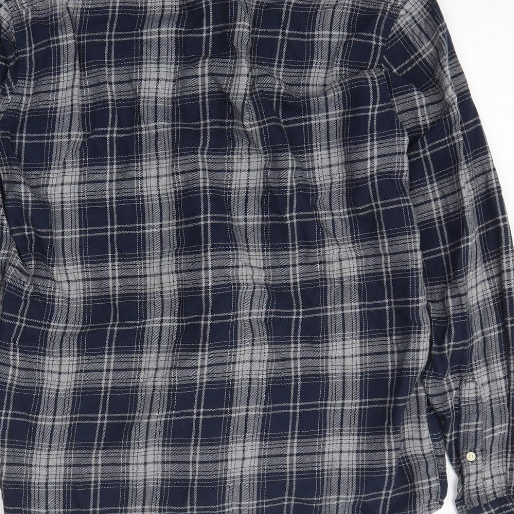 Mens UK Size S H&M Blue  Button-Up Long Sleeve Casual Shirt