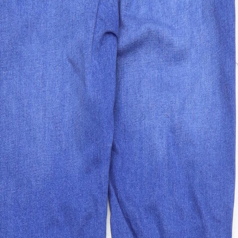 Denim & Co. Mens Blue Cotton Skinny Jeans Size 32 in L32 in Regular Button - Distressed Look