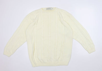 Amy Moore Womens Ivory Round Neck 100% Cotton Pullover Jumper Size XL - Seasonal