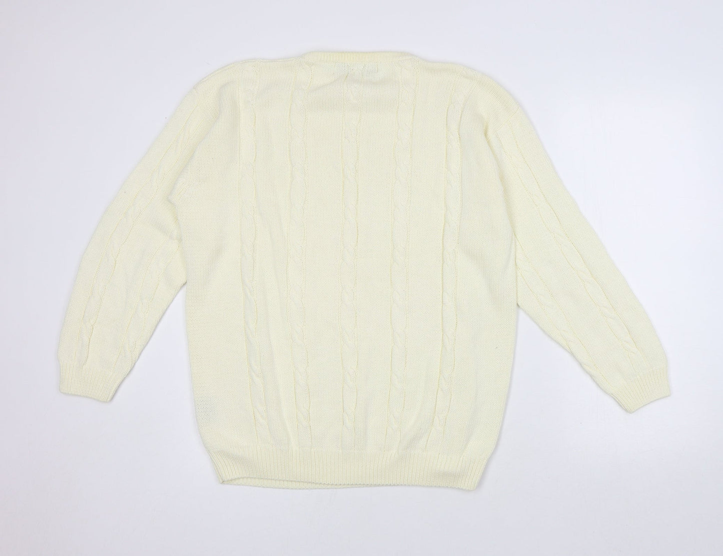 Amy Moore Womens Ivory Round Neck 100% Cotton Pullover Jumper Size XL - Seasonal