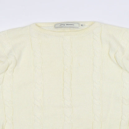Amy Moore Womens Ivory Round Neck 100% Cotton Pullover Jumper Size XL - Seasonal