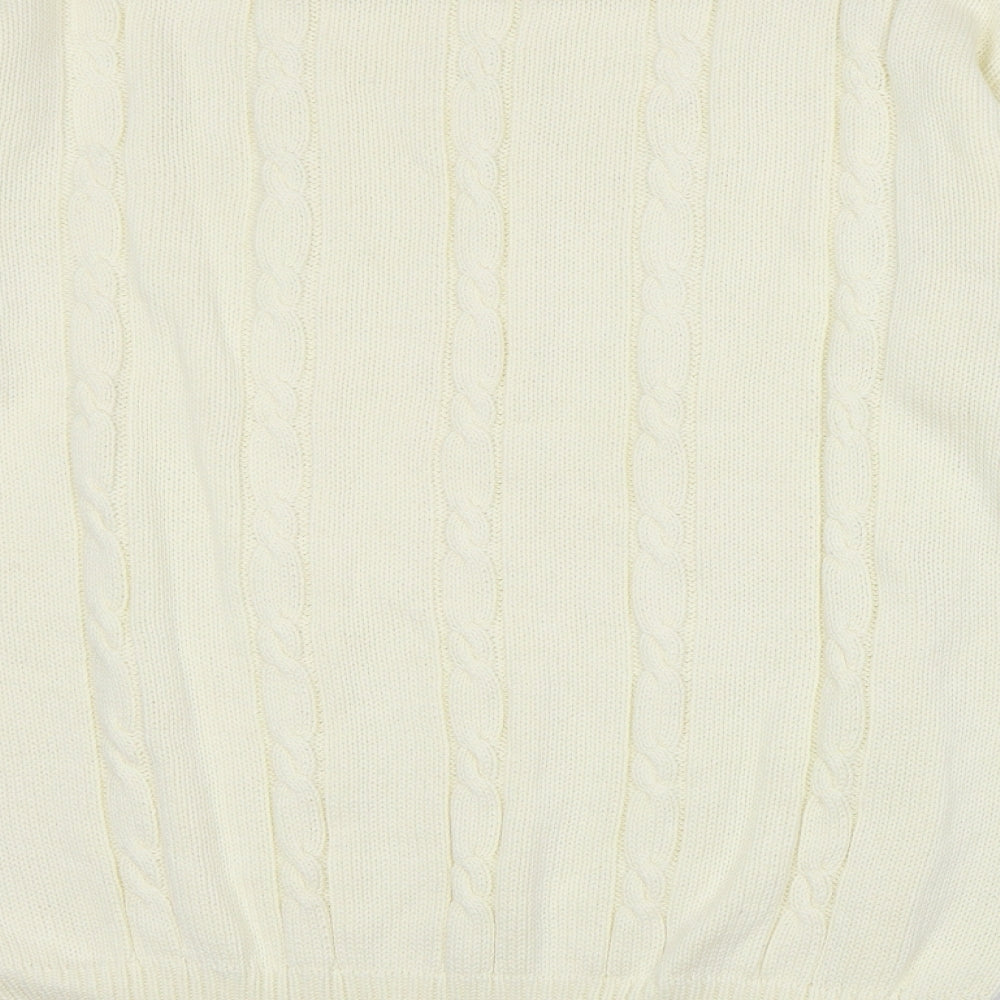 Amy Moore Womens Ivory Round Neck 100% Cotton Pullover Jumper Size XL - Seasonal