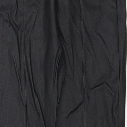 SheIn Womens Black Cotton Jegging Leggings Size 8 L26 in - Pleather. Wet Look