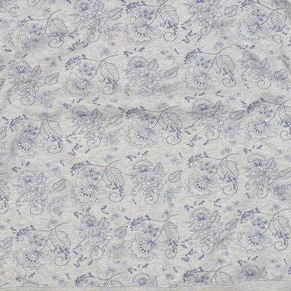 Damart Womens Grey V-Neck Floral Polyester Cardigan Jumper Size 14