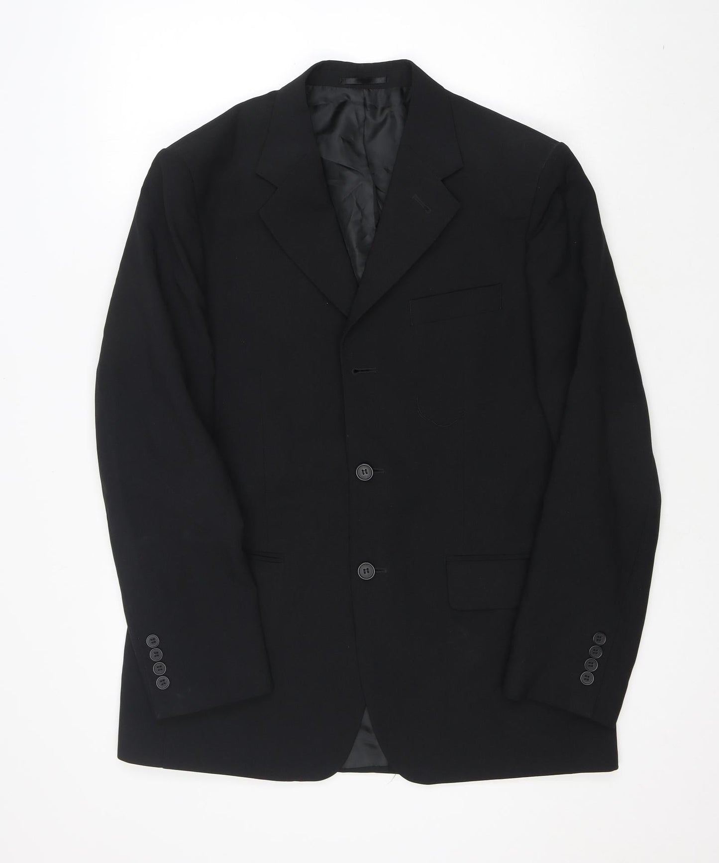 George Mens Black Polyester Jacket Suit Jacket Size 38