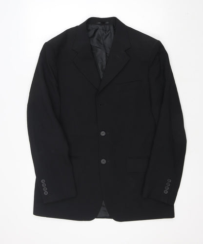 George Mens Black Polyester Jacket Suit Jacket Size 38