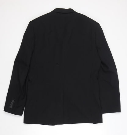George Mens Black Polyester Jacket Suit Jacket Size 38