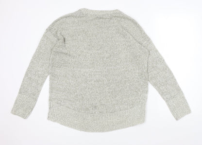 New Look Womens Grey Round Neck Acrylic Pullover Jumper Size L