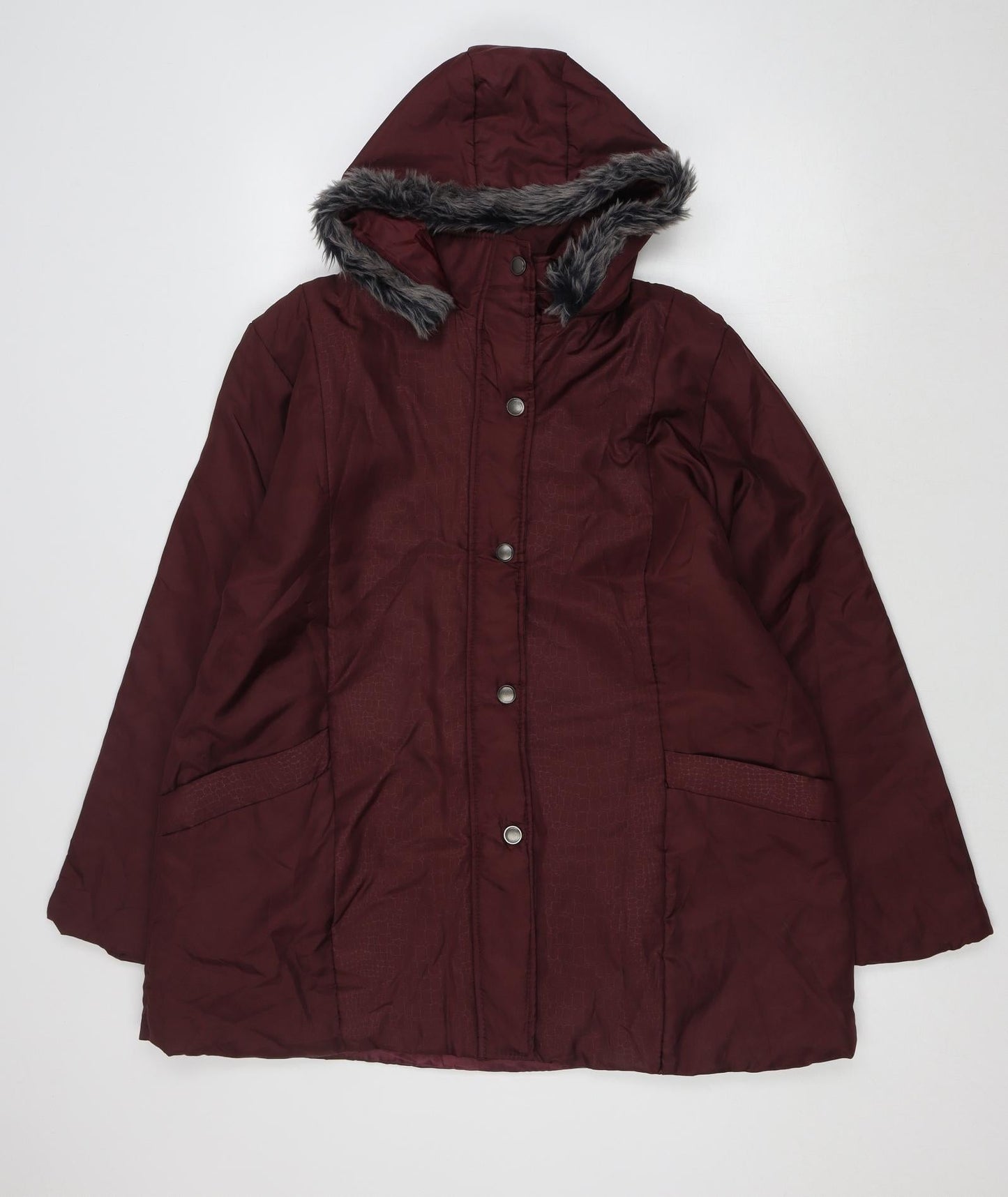 Womens UK Size L Anne De Lancay Red Parka Coat