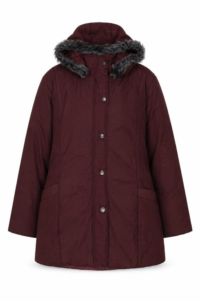 Womens UK Size L Anne De Lancay Red Parka Coat