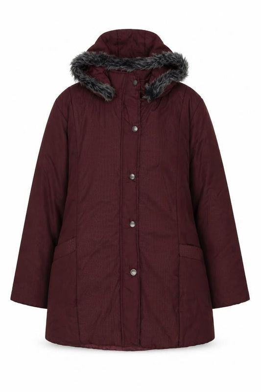 Womens UK Size L Anne De Lancay Red Parka Coat