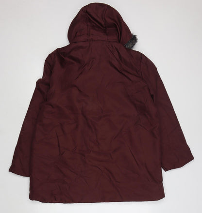 Womens UK Size L Anne De Lancay Red Parka Coat