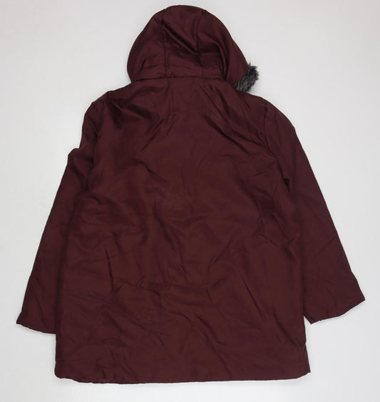 Womens UK Size L Anne De Lancay Red Parka Coat