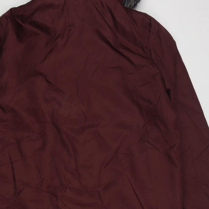 Womens UK Size L Anne De Lancay Red Parka Coat