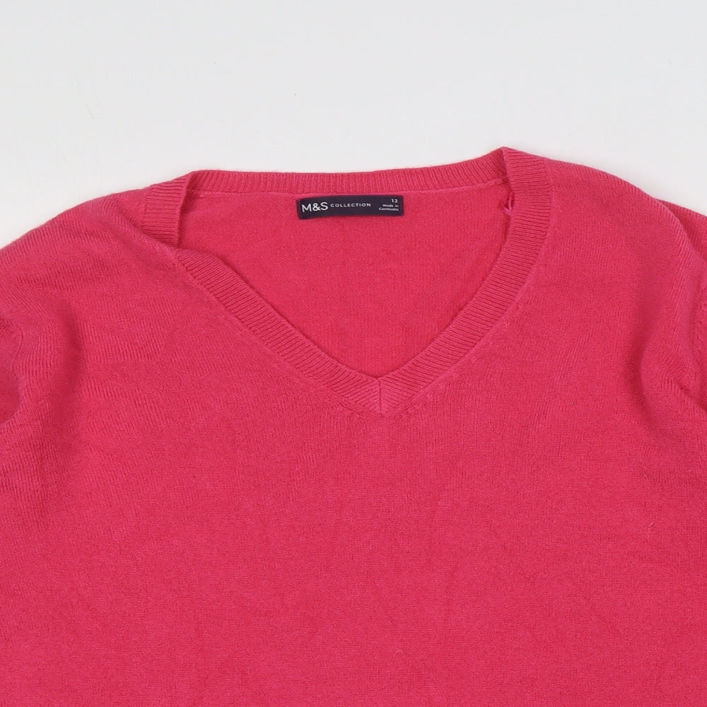 Womens UK Size 12 Marks and Spencer Pink Pullover Jumper