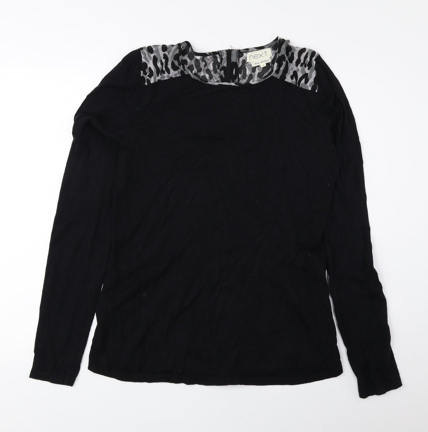 Womens UK Size 10 NEXT Black Basic Blouse