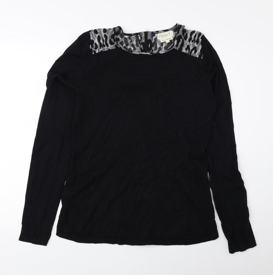 Womens UK Size 10 NEXT Black Basic Blouse