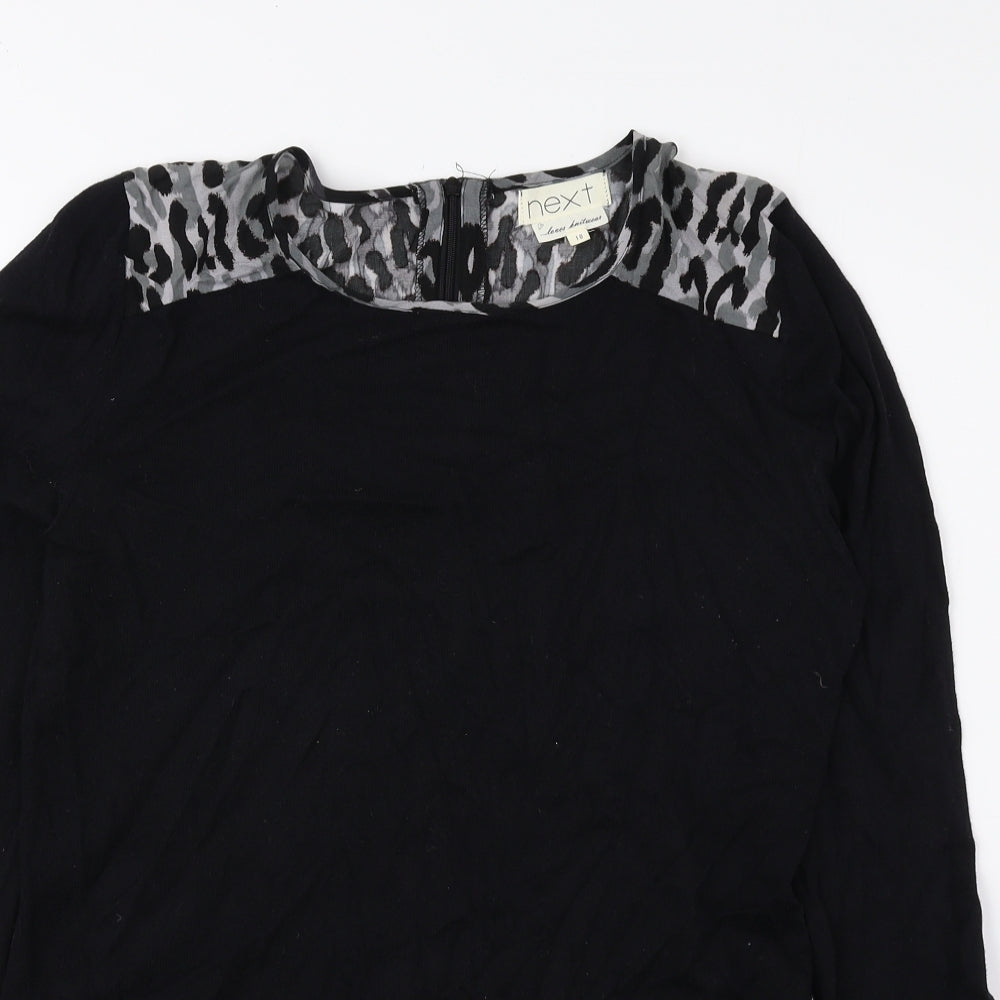 Womens UK Size 10 NEXT Black Basic Blouse
