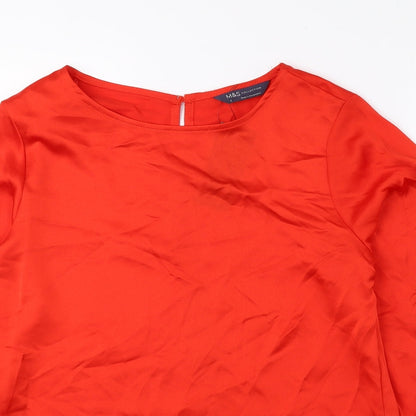 Womens UK Size 6 Marks and Spencer Red Basic Blouse