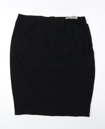 ASOS Womens Black Viscose Straight & Pencil Skirt Size 14 Zip