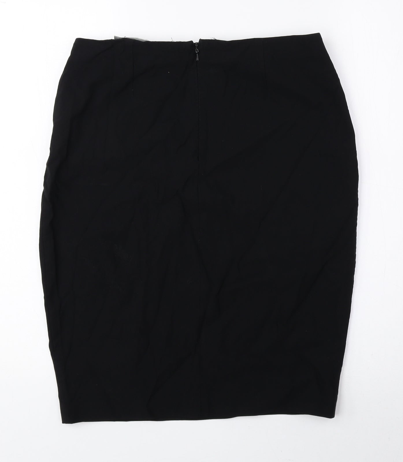 ASOS Womens Black Viscose Straight & Pencil Skirt Size 14 Zip
