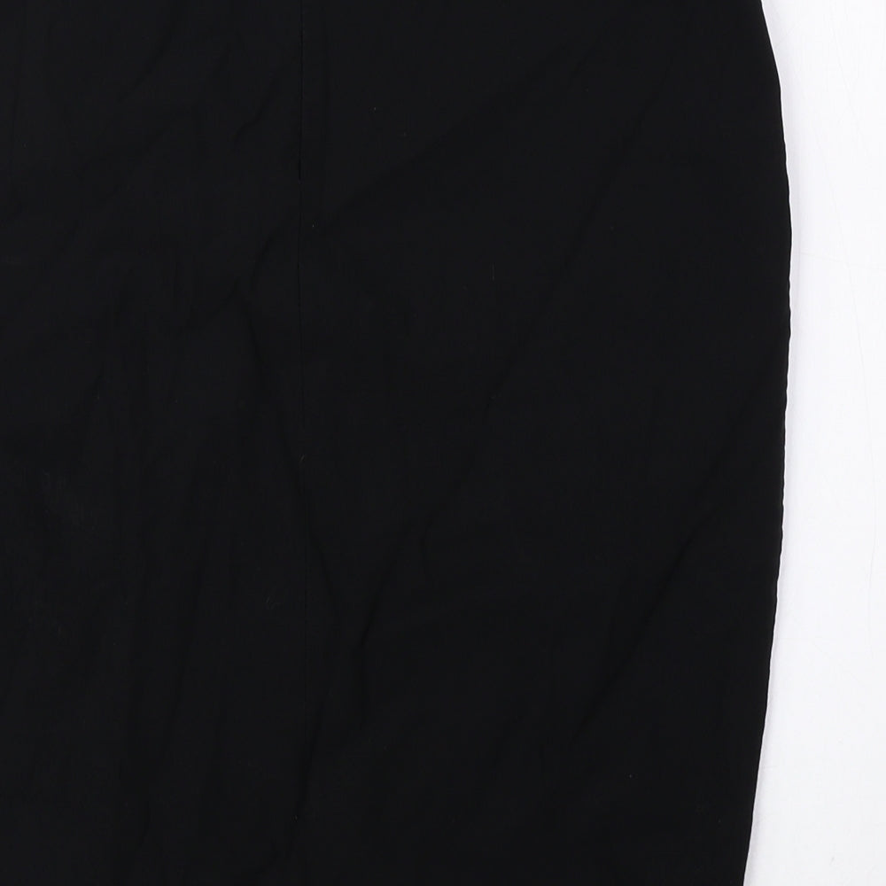 ASOS Womens Black Viscose Straight & Pencil Skirt Size 14 Zip