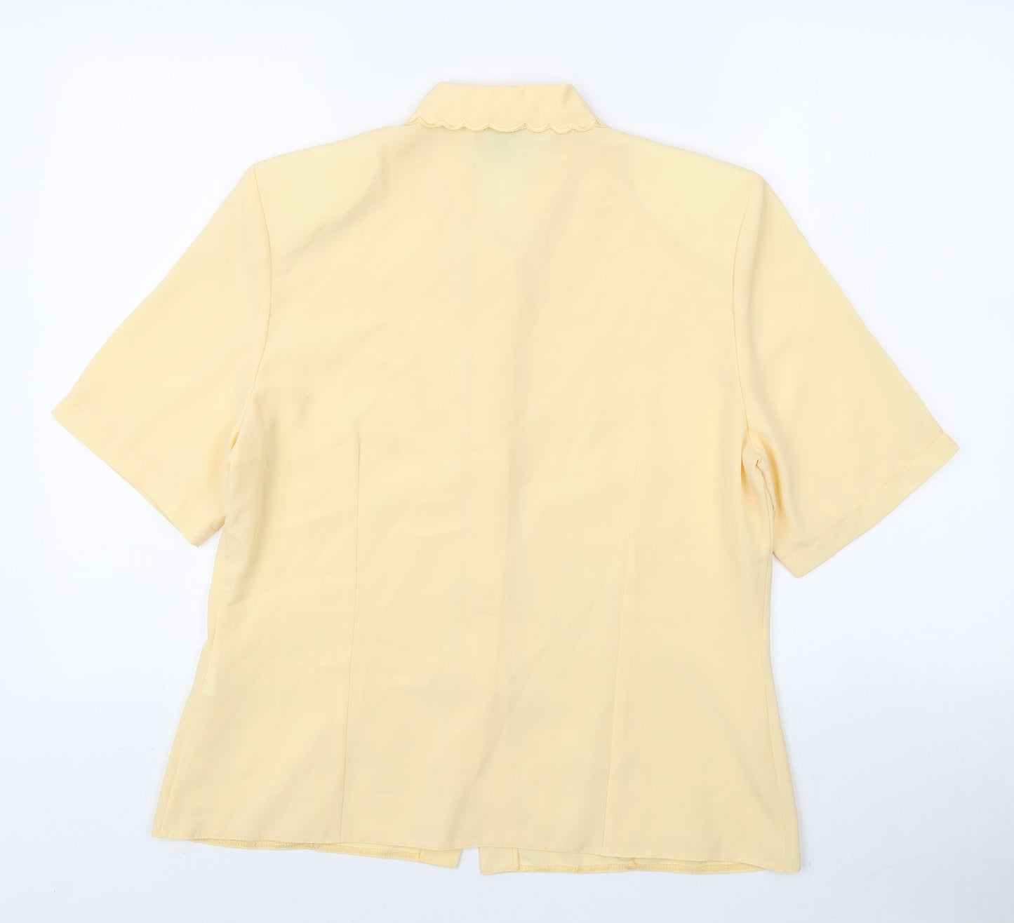 Womens UK Size 14 Canada Yellow Basic Button-Up