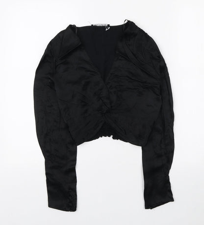 Womens UK Size M Zara Black Basic Blouse